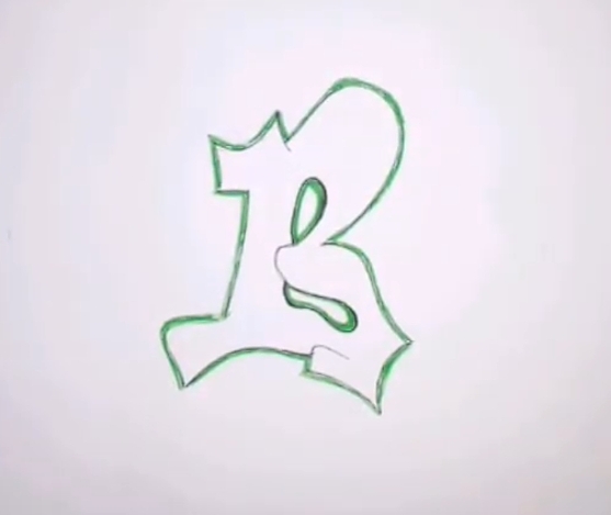 Graffiti letter B Step 2