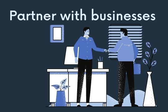 partner with businesses to find affiliates