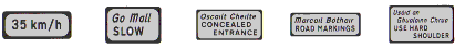 Information Warning plates at Road Works