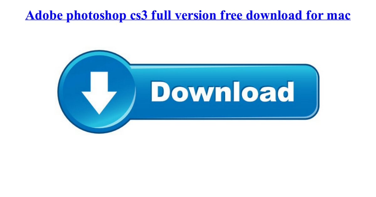 Free Cs3 Download For Mac