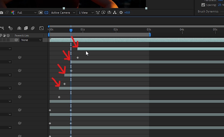 For four dots and position them vertically to animate gradually