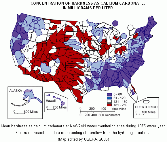 Hard Water data provided by USGS