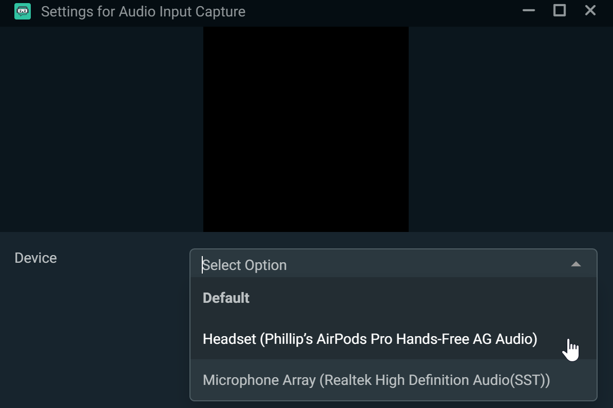 Audio Input Options