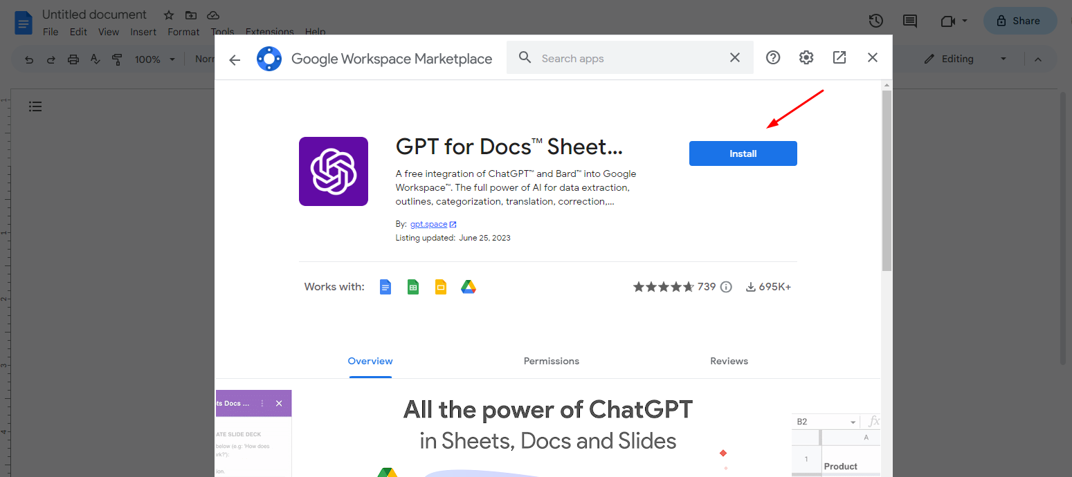 GPT For Docs - Use Bard Google Docs