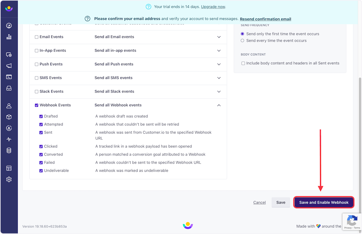 Click on Save and Enable Webhook.