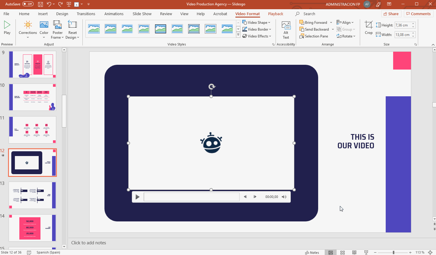 Entering alternative text for videos in PowerPoint