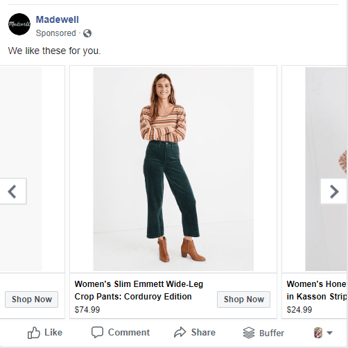 Retargeting ad example by an apparel brand.