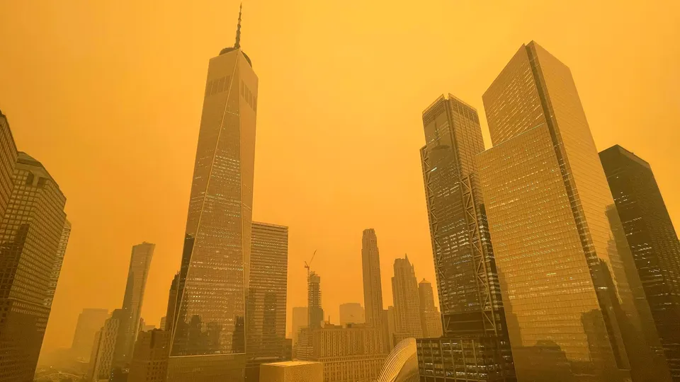 The Haze Due to the Canadian Wildfires Engulfed Many Parts of the US Skyline into an Orange Smoky Haze. Photo: AP