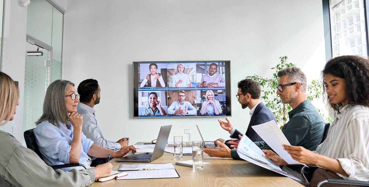 Team in a staff meeting