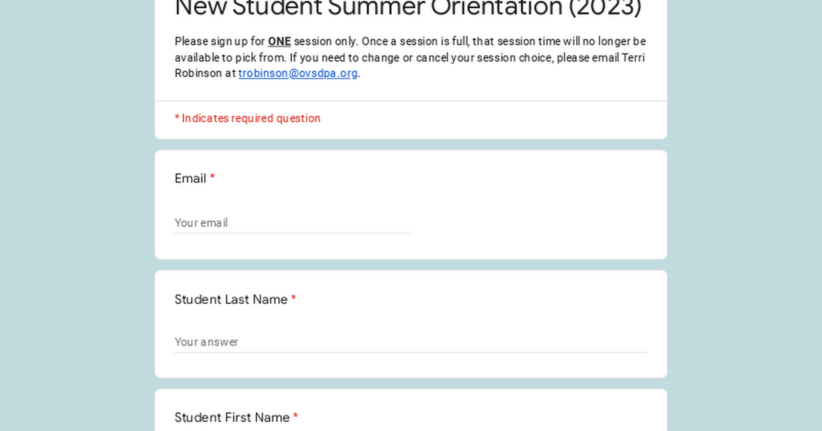 New Student Summer Orientation (2023)