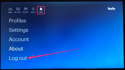 step 3-How to log out of Hulu on smart TV
