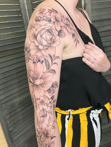 Floral Classy Shoulder Tattoos Female