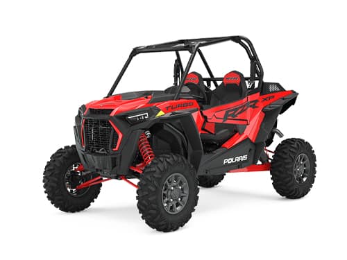 Polaris RZR XP TURBO is another best selling UTVs in 2023. This one is in red. 