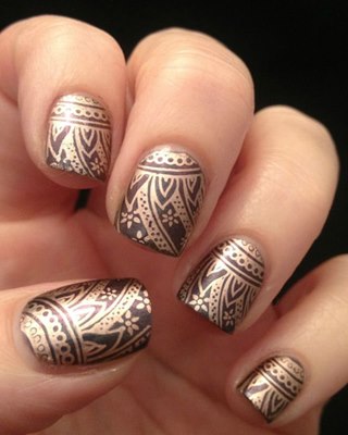 Henna/Mehandi inspired nail art
