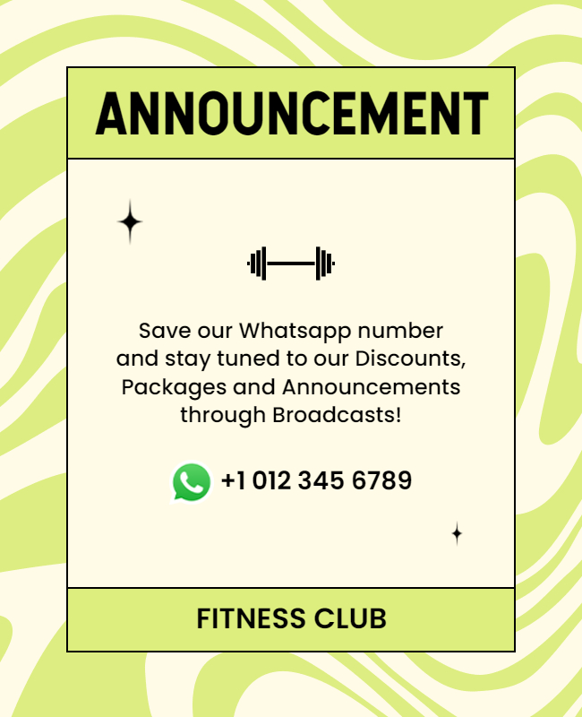 Announcement Fitness Flyer