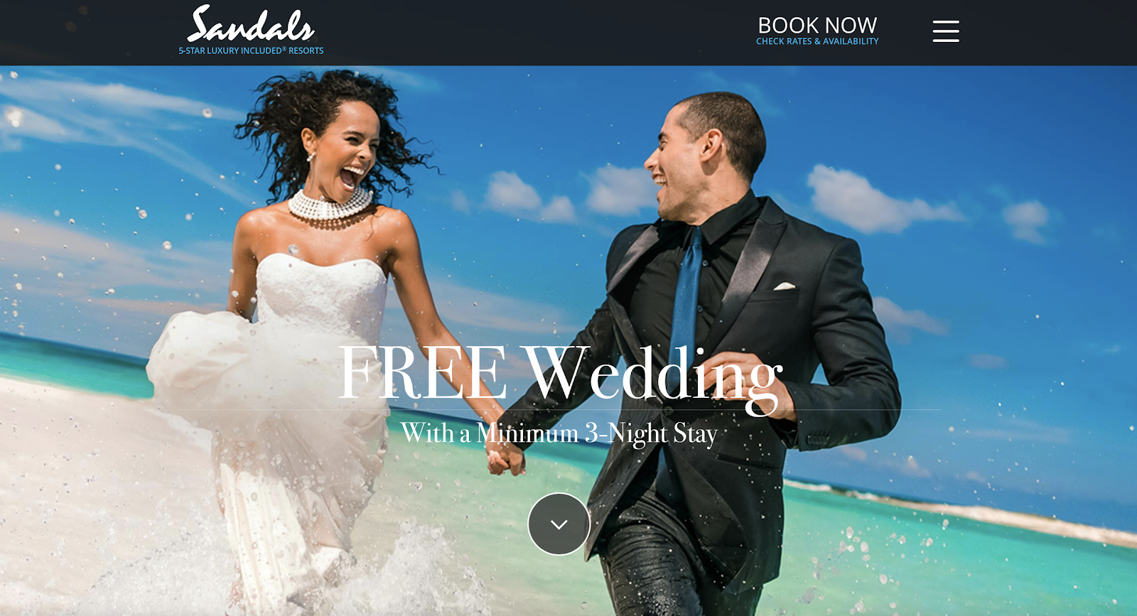 Sandals free wedding homepage