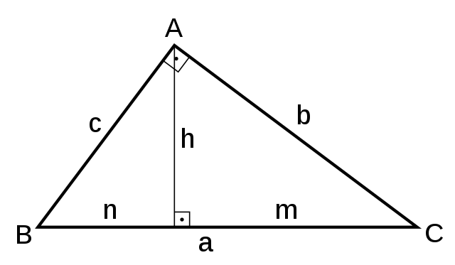 Fórmulas matemáticas: relações métricas no triângulo retângulo