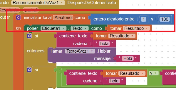 Variable local inicializada con número aleatorio App inventor 2 