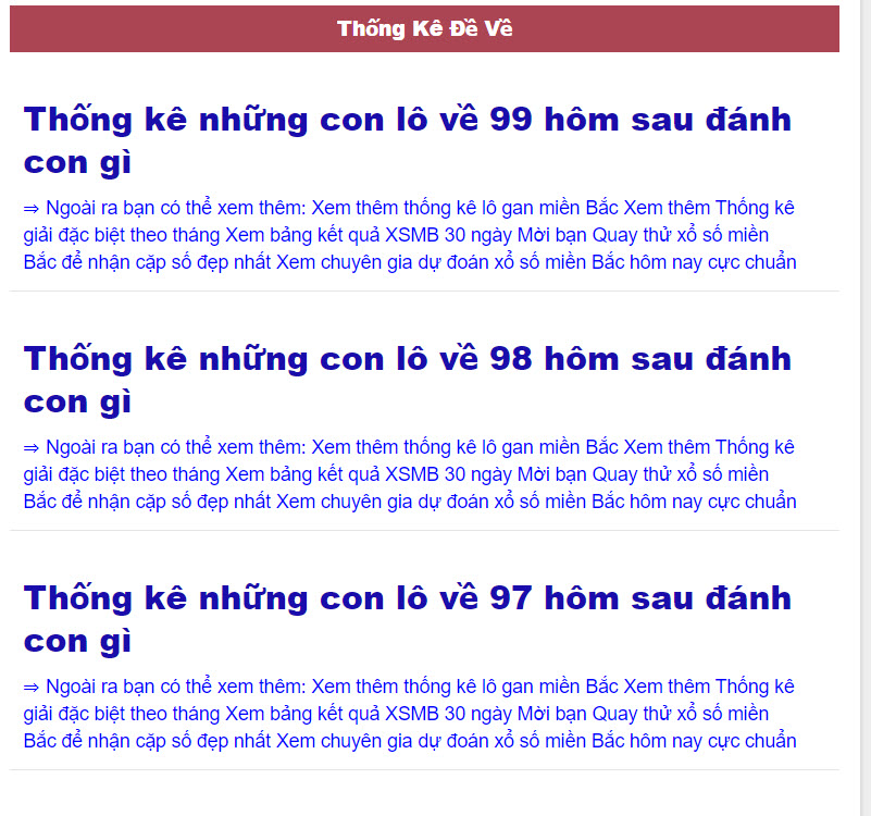 Thống kê kết quả giải đặc biệt ngày hôm sau vg99.news