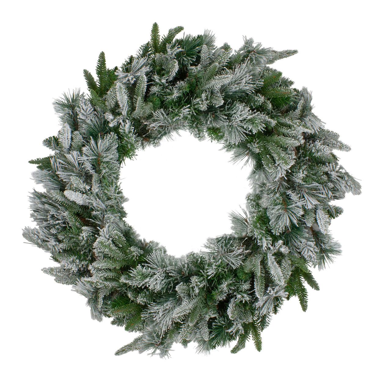 Rosemary Emerald flocked Christmas wreath