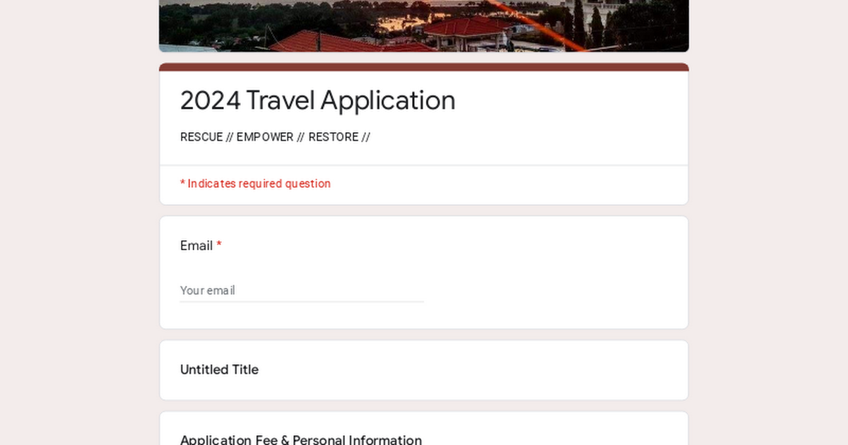 2024 Travel Application
