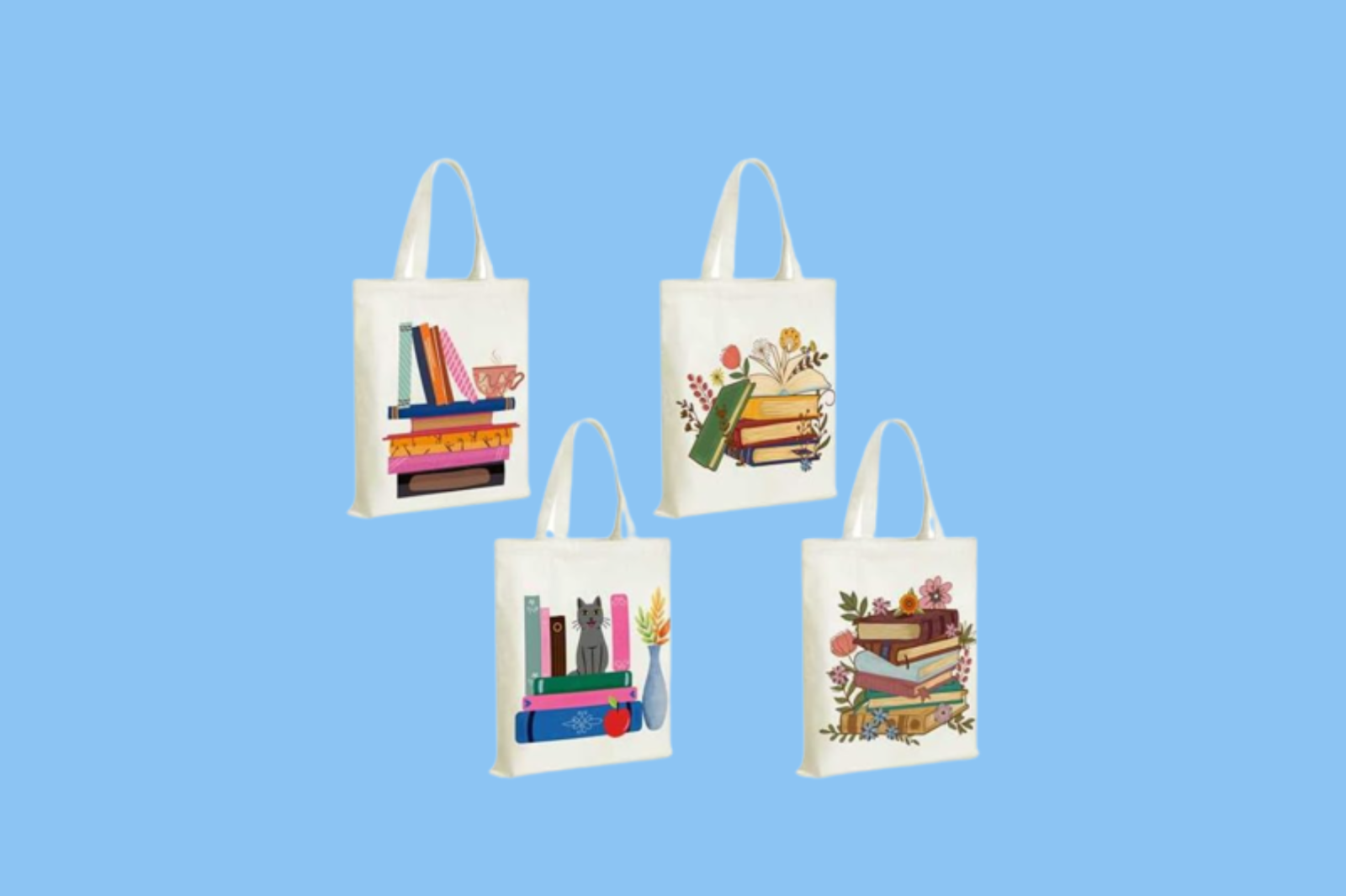 canva tote bag for bookworms