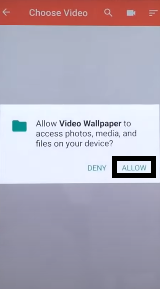 Click Allow to access the video