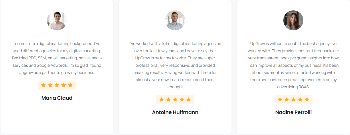 Upgrow digital marketing - clients review