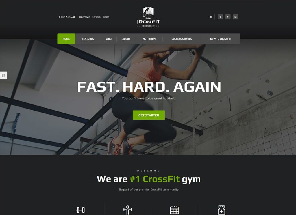 Ironfit |  Tema de WordPress para fitness, gimnasio y crossfit