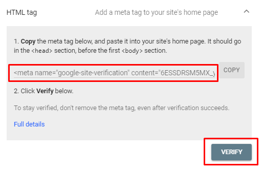  sreenshot of a  verification HTML code