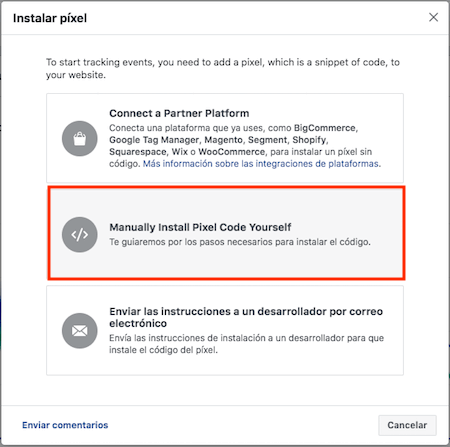 pixel de seguimiento de facebook
