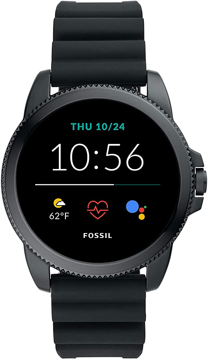 Fossil Men's Gen 5E 44mm Stainless Steel Touchscreen Smartwatch with Alexa, Speaker, Heart Rate, Contactless Payments and Smartphone Notifications