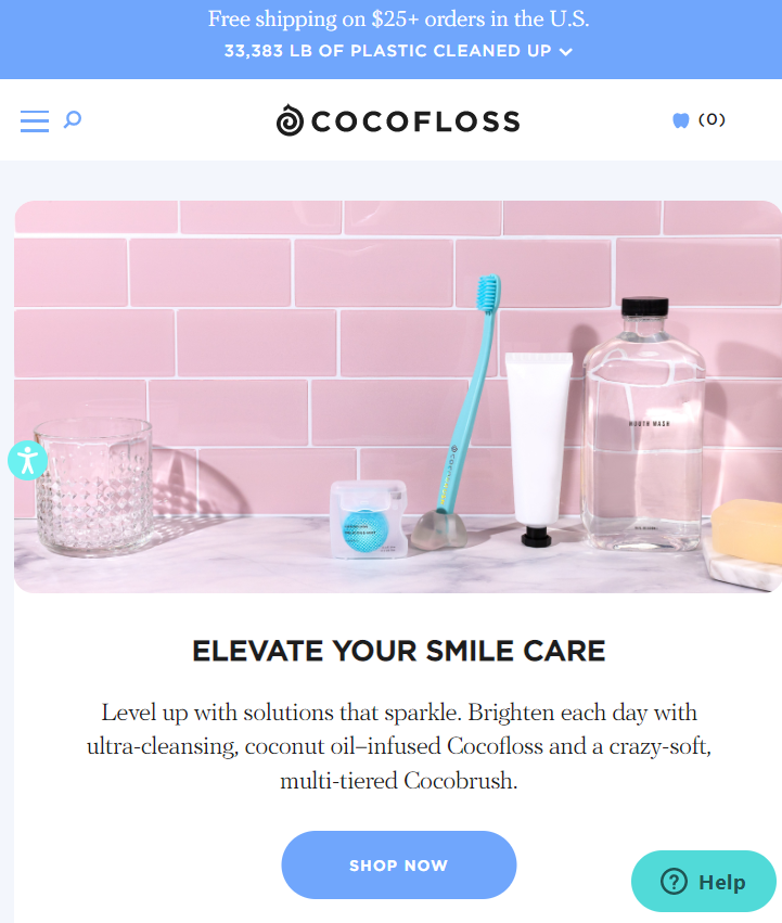 cocofloss homepage screenshot
