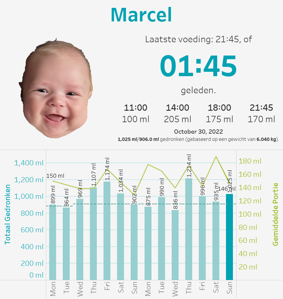 A screenshot of Marcel's dashboard