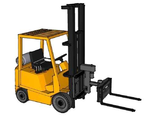 4 wheel counterbalance truck with swing reach turret attachment