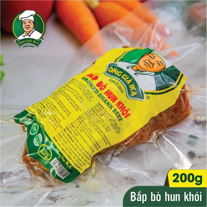 Sản phẩm bắp bò hun khói Ông già IKA