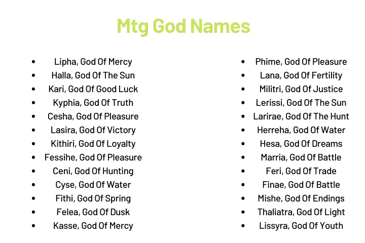 Mtg God Names