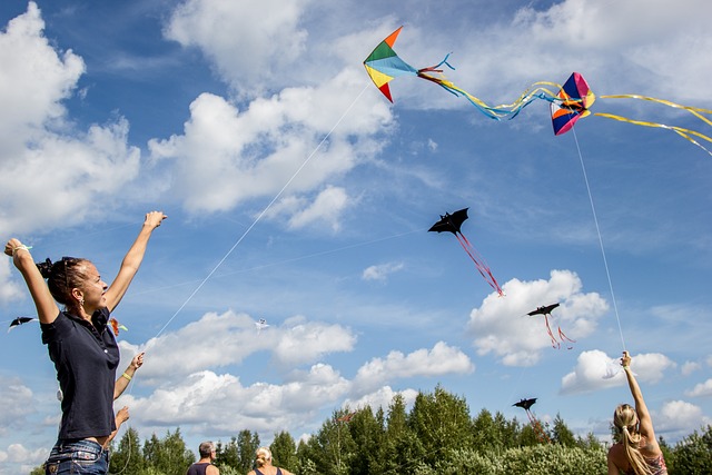 people flying kites - things to do while camping