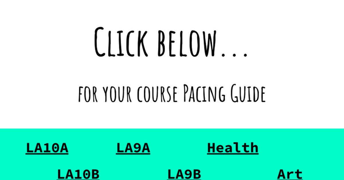 Course Pacing Guide S16