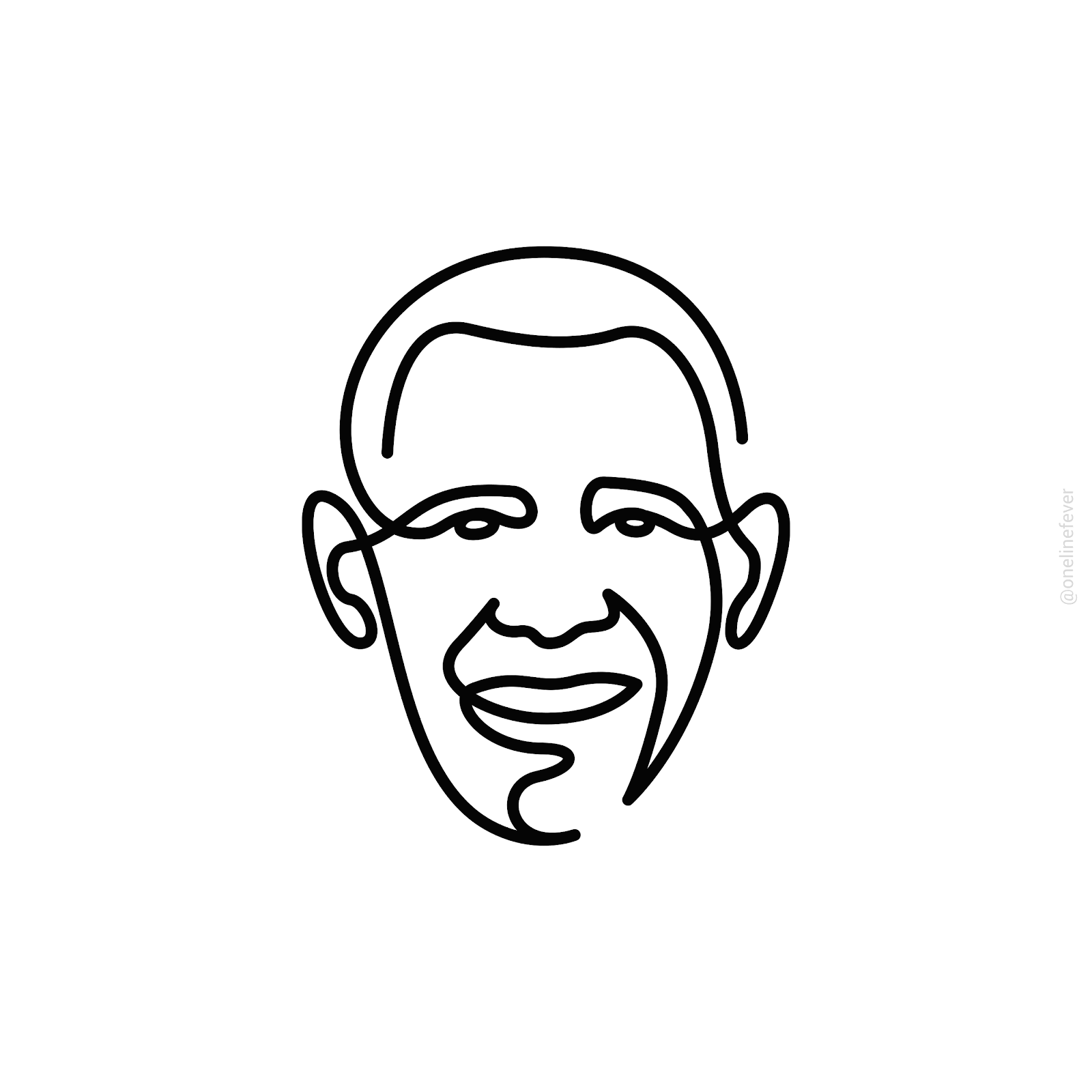 Drawing celebrity in one line design style