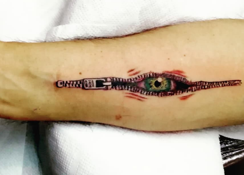 Eyes Zipper Tattoo