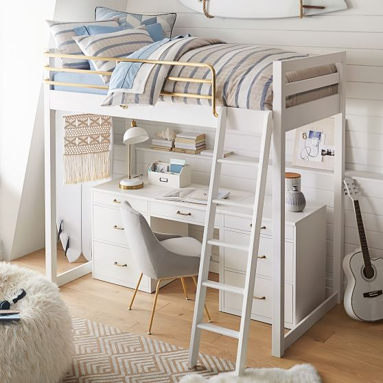 How To Organize A Room With Loft Bed, Loft Bed With Space Under