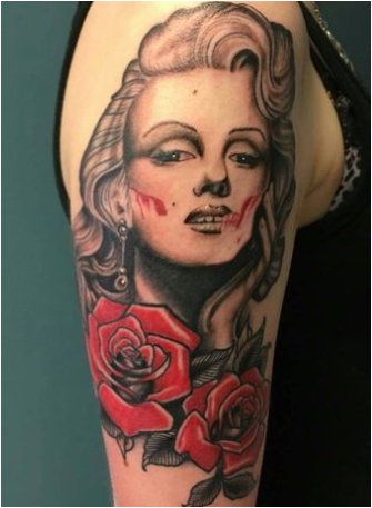 Couple of Roses Marilyn Tattoo