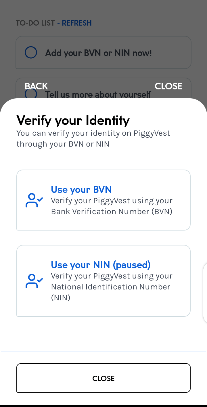 PiggyVest account verification