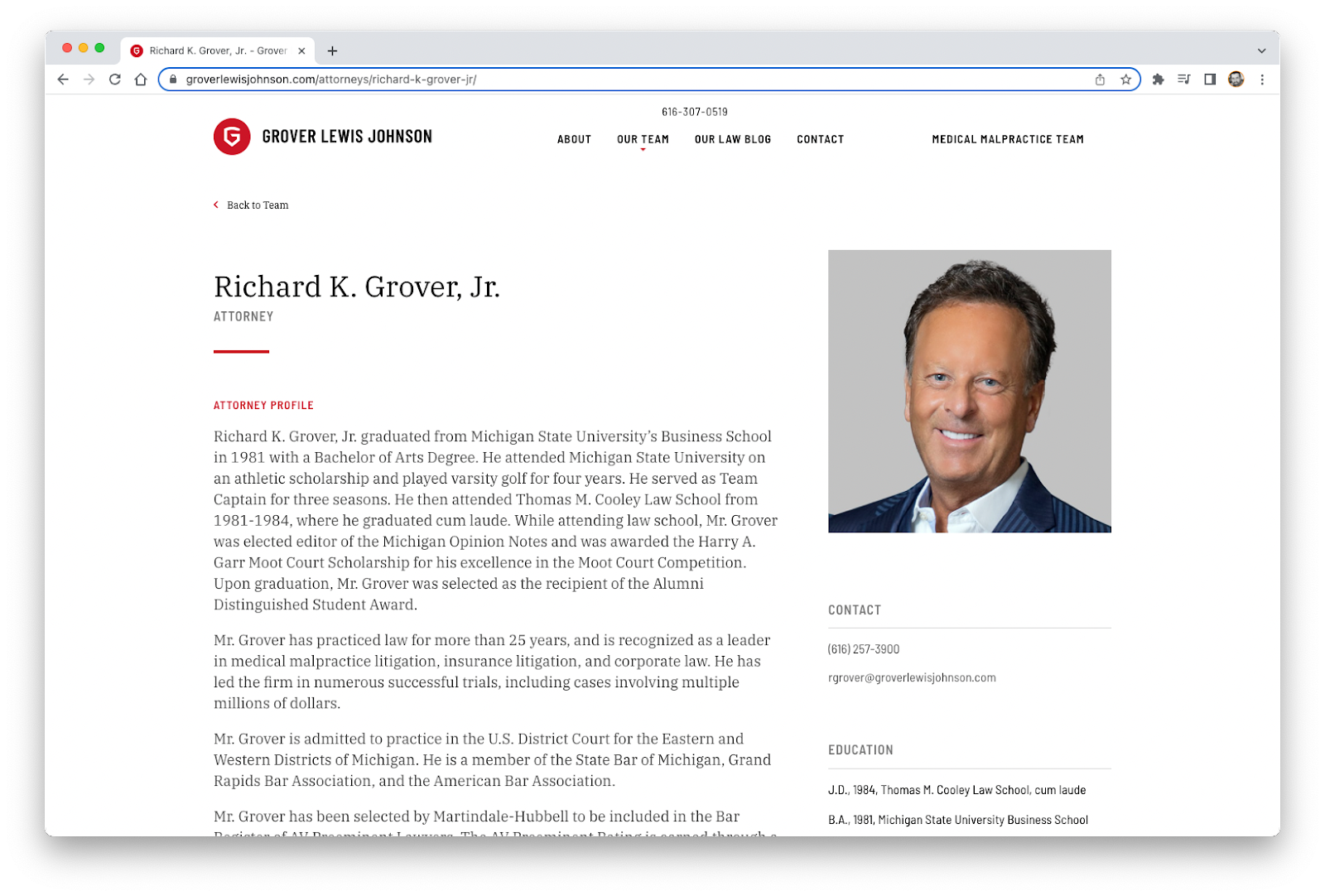 Attorney Profile Landing Page