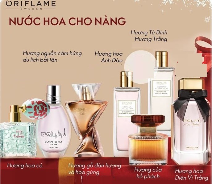 Mùi hương nước hoa Oriflame khá đa dạng, thể hiện được nét cá tính riêng của từng người