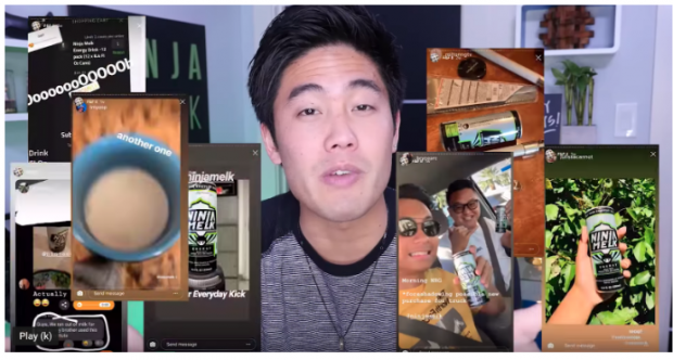 Ryan Higa hiển thị clip mọi người sử dụng sản phẩm của mình trên YouTube