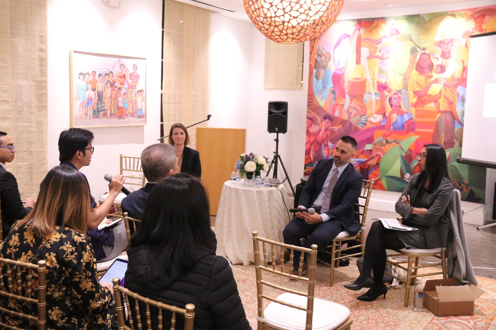 The panel interacts with participants during the session