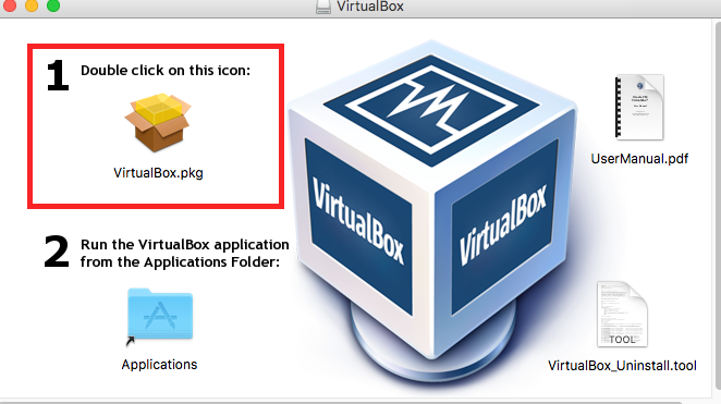 navigating DMG file in VirtualBox