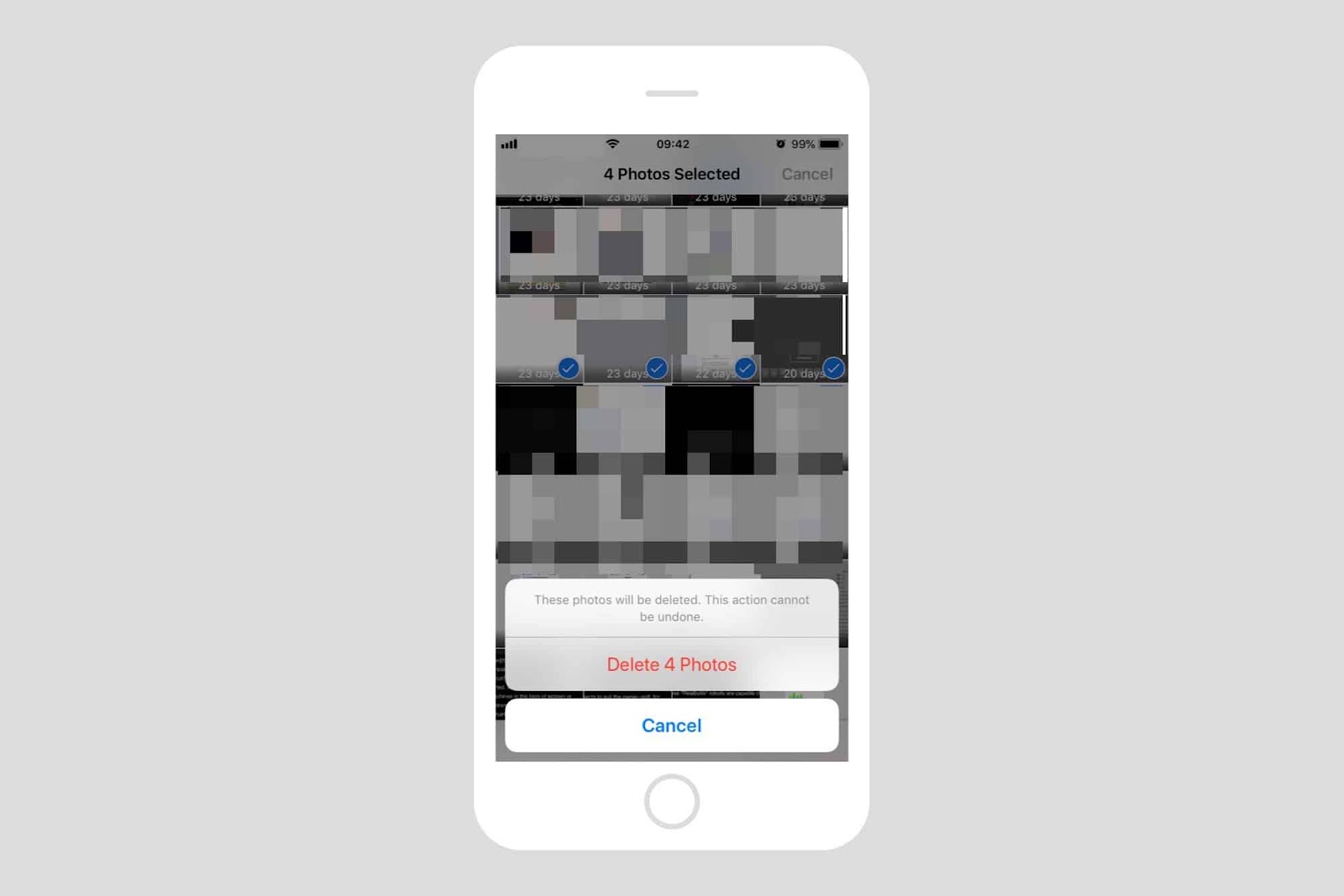 You can also permanently deelte a photo at any time.
